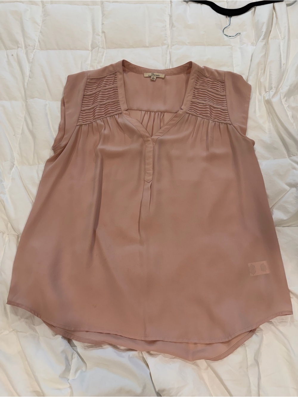 Sleeveless Pink Pleated Blouse